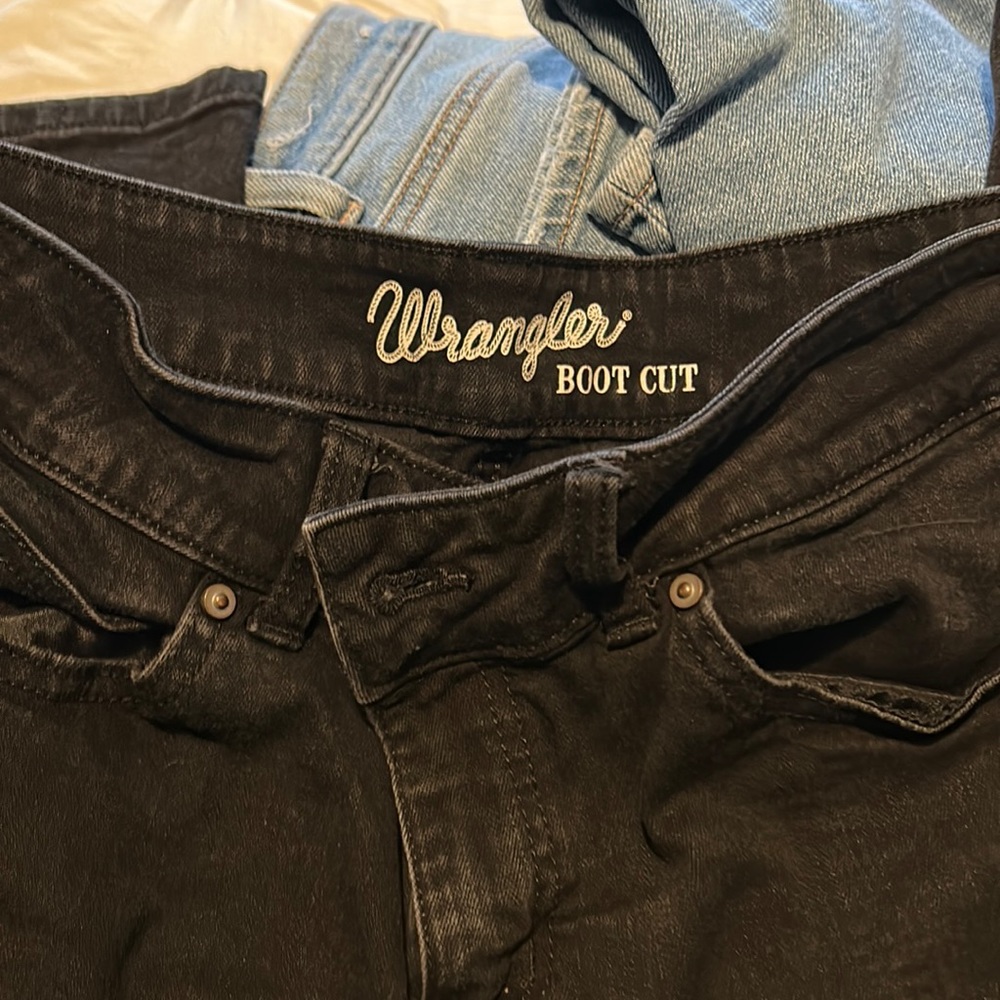 Wrangler black bootcut jeans